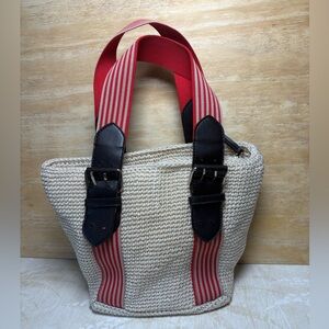 Coldwater Creek Cream and Red Tote Bag
